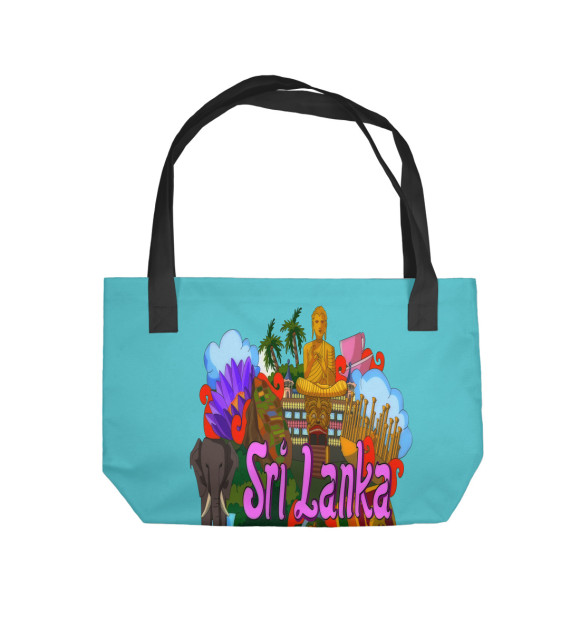 Пляжная сумка с изображением SriLanka цвета 