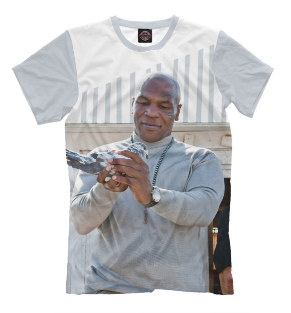Мужская футболка с изображением Майк Тайсон цвета Молочно-белый