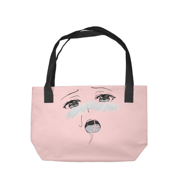 Пляжная сумка с изображением Ahegao цвета 
