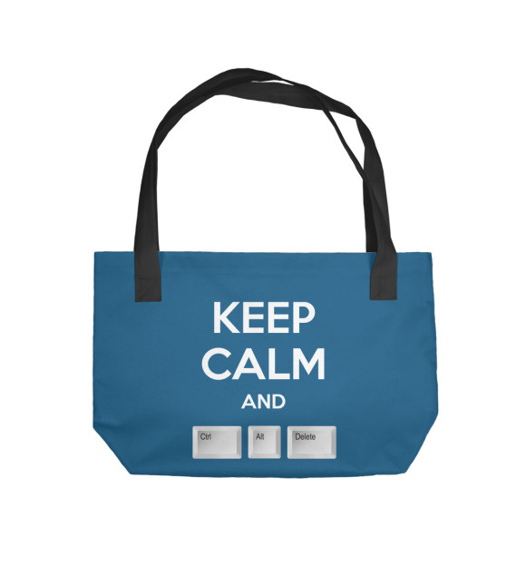 Пляжная сумка с изображением Keep calm and Ctrl Alt Delete цвета 