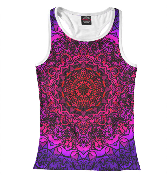 Женская майка-борцовка с изображением Мандала цвета Белый