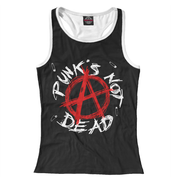 Женская майка-борцовка с изображением Punks not Dead цвета Белый