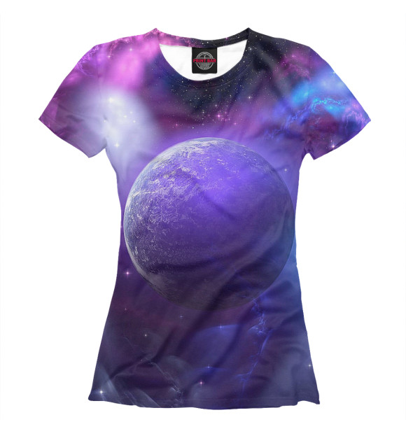 Футболка для девочек с изображением Планета в облаках цвета Белый
