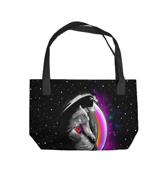 Пляжная сумка с изображением Космический кот цвета 