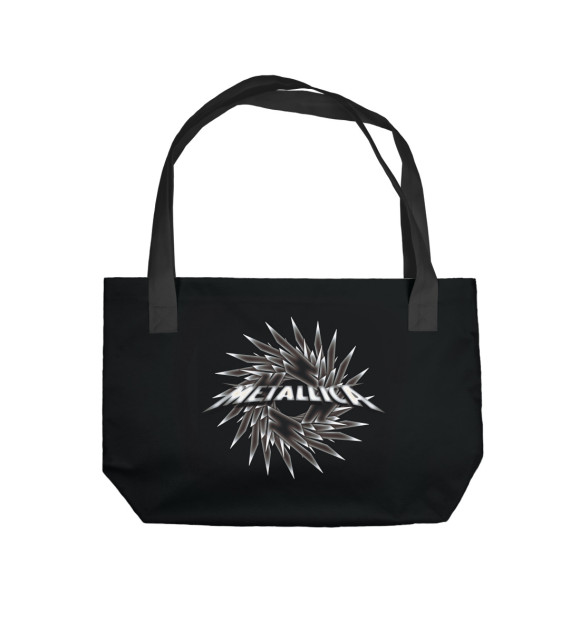 Пляжная сумка с изображением Metallica logo цвета 