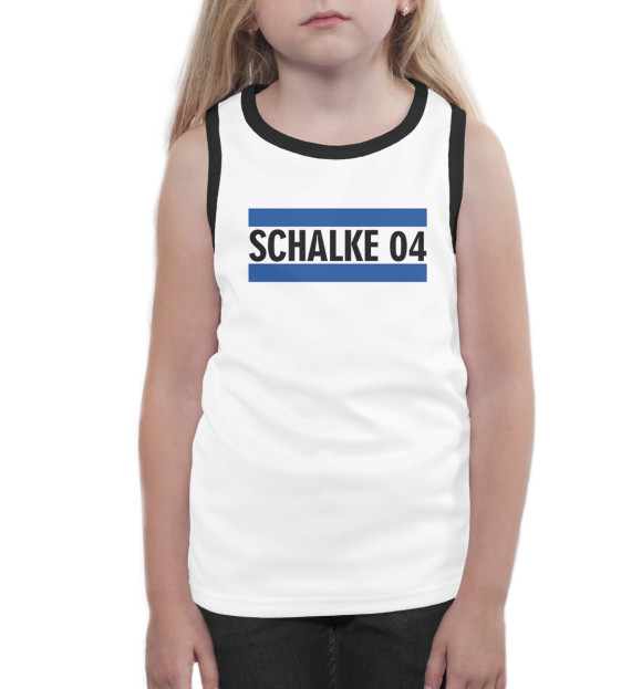 Майка для девочки с изображением Schalke 04 цвета Белый
