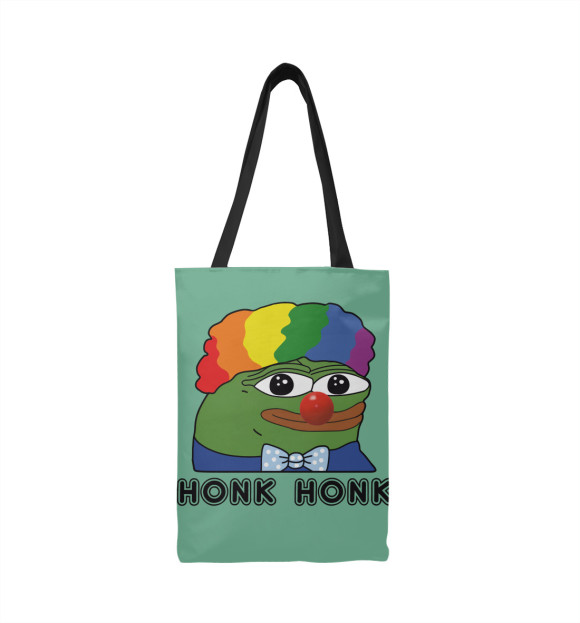 Сумка-шоппер с изображением Pepe clown green цвета 
