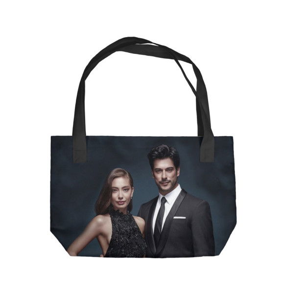 Пляжная сумка с изображением Черная Любовь цвета 