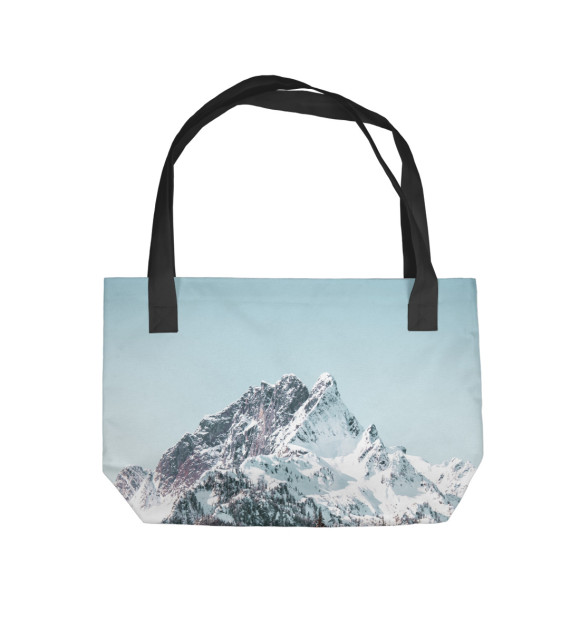 Пляжная сумка с изображением Снег в горах цвета 