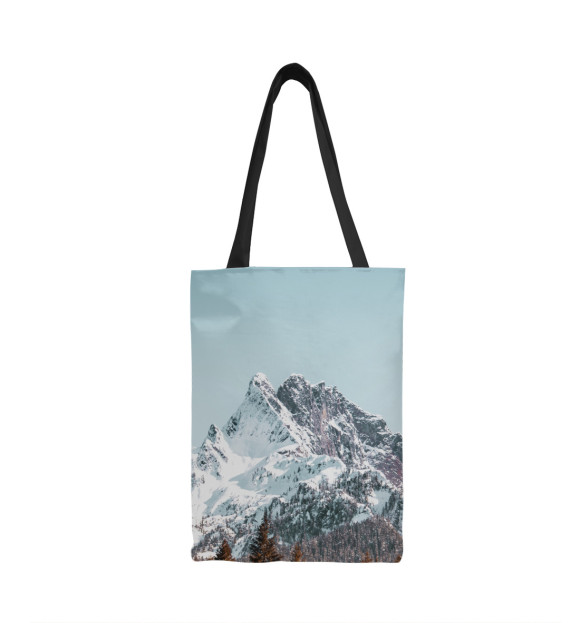 Сумка-шоппер с изображением Снег в горах цвета 