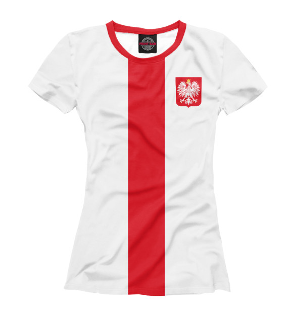 Женская футболка с изображением Польша цвета Белый
