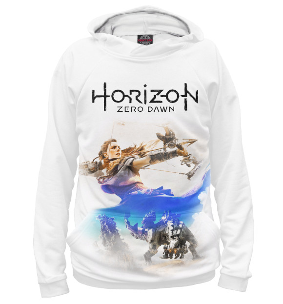 Худи для мальчика с изображением Horizon Zero Dawn цвета Белый