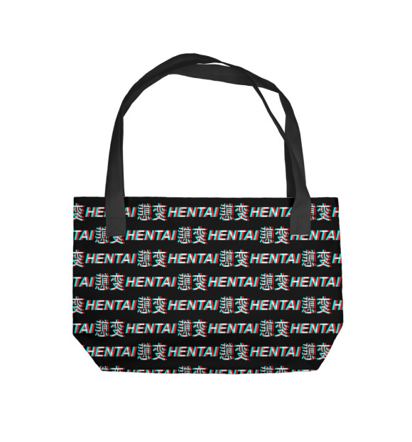 Пляжная сумка с изображением Hentai glitch цвета 
