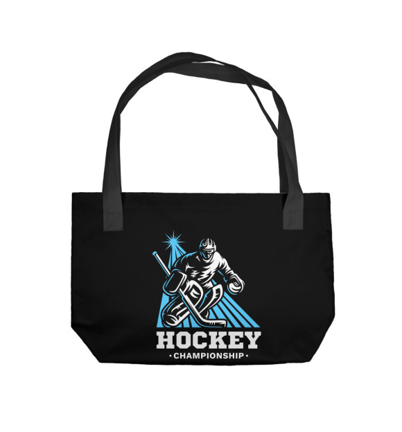 Пляжная сумка с изображением Хоккеист цвета 