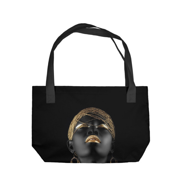 Пляжная сумка с изображением Black цвета 