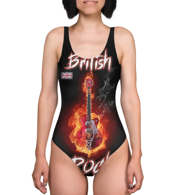 Купальник-боди с изображением British rock music цвета 
