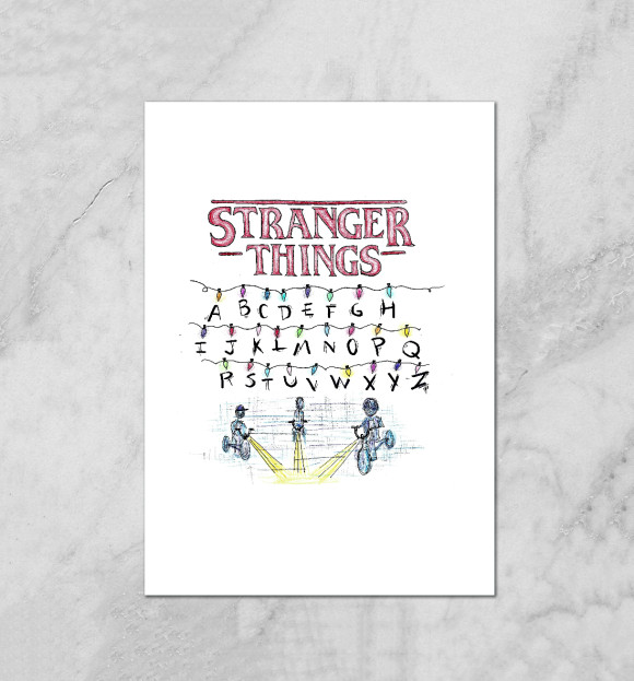 Плакат с изображением Stranger Things цвета Белый