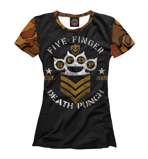 Футболка для девочек с изображением Five Finger Death Punch цвета Белый