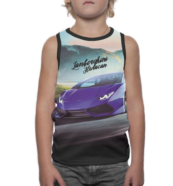 Майка для мальчика с изображением Lamborghini Huracan цвета Белый