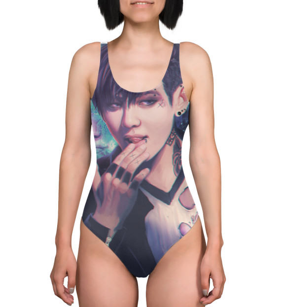 Купальник-боди с изображением BTS V цвета 