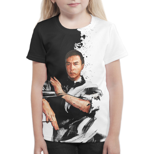 Футболка для девочек с изображением Шаолинь цвета Белый