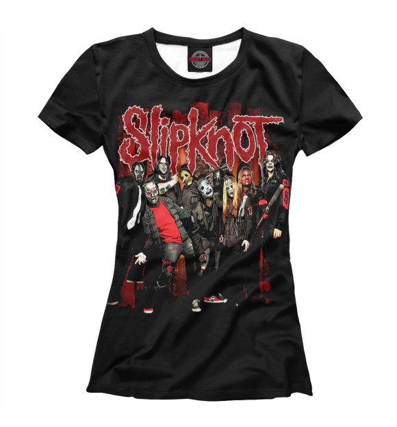 Женская футболка с изображением Slipknot цвета Белый