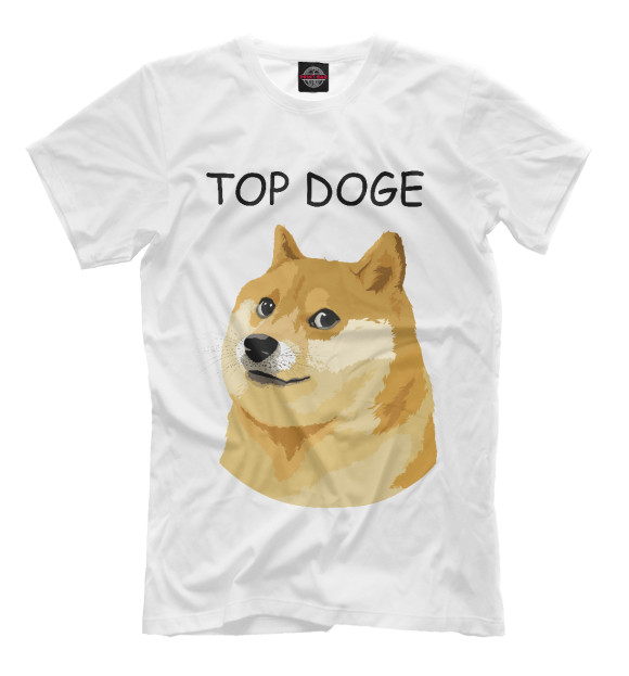 Мужская футболка с изображением Doge цвета Молочно-белый