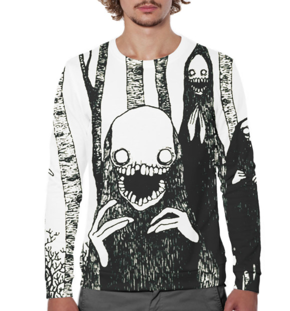 Мужской свитшот с изображением Хоррор цвета Белый