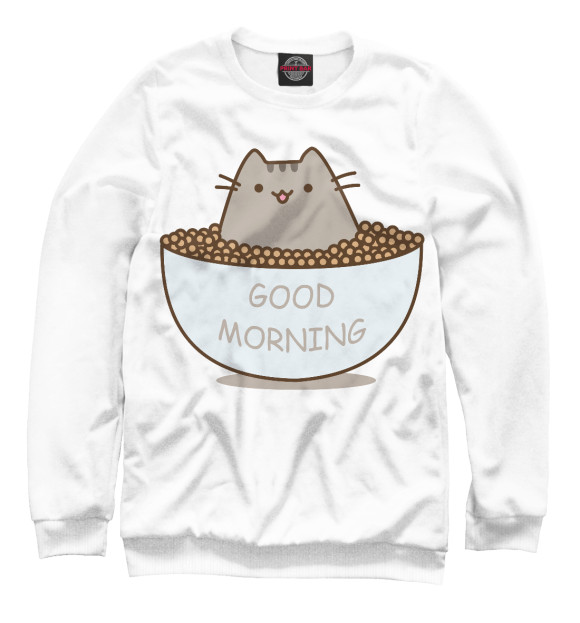 Женский свитшот с изображением good morning цвета Белый