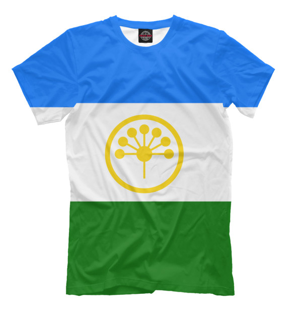Мужская футболка с изображением Башкортостан цвета Молочно-белый