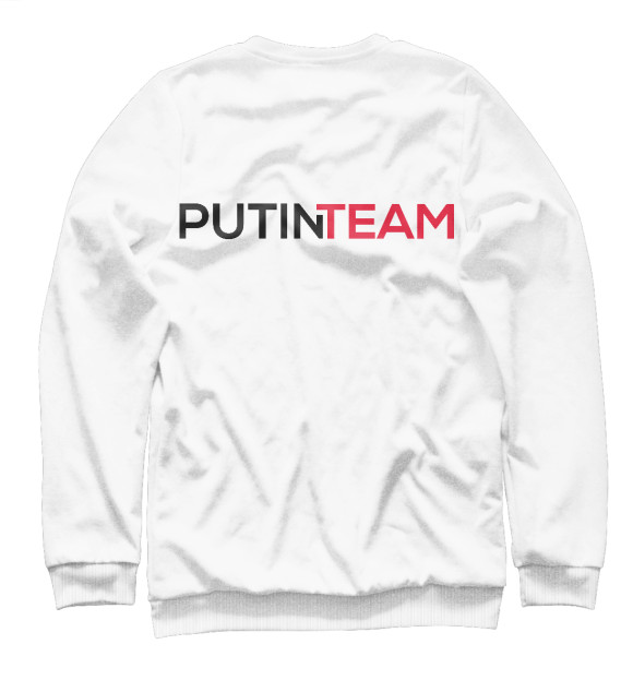 Женский свитшот с изображением Герб PUTIN TEAM цвета Белый