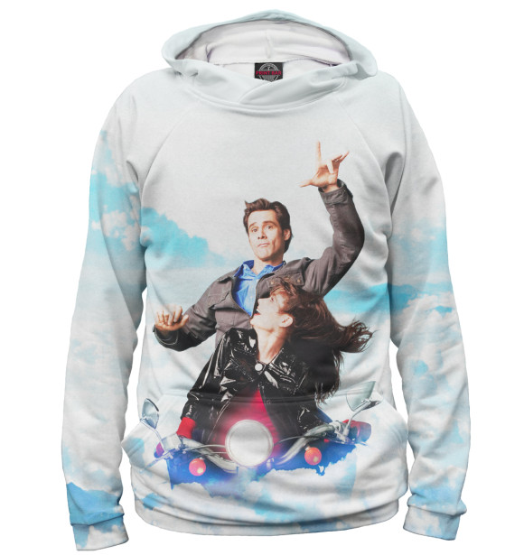 Мужское худи с изображением Джим Керри — Всегда говори «Да» цвета Белый