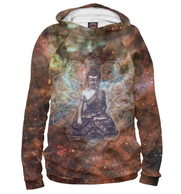 Женское худи с изображением Будда цвета Белый
