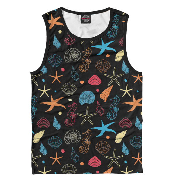 Майка для мальчика с изображением Морской паттерн цвета Белый