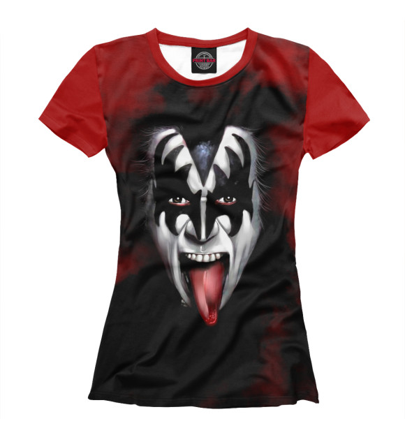 Футболка для девочек с изображением Kiss цвета Белый