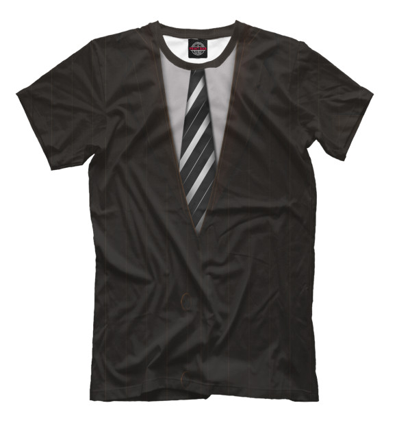 Мужская футболка с изображением Деловой костюм цвета Черный