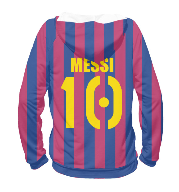 Женское худи с изображением FC Barcelona MESSI 10 цвета Белый