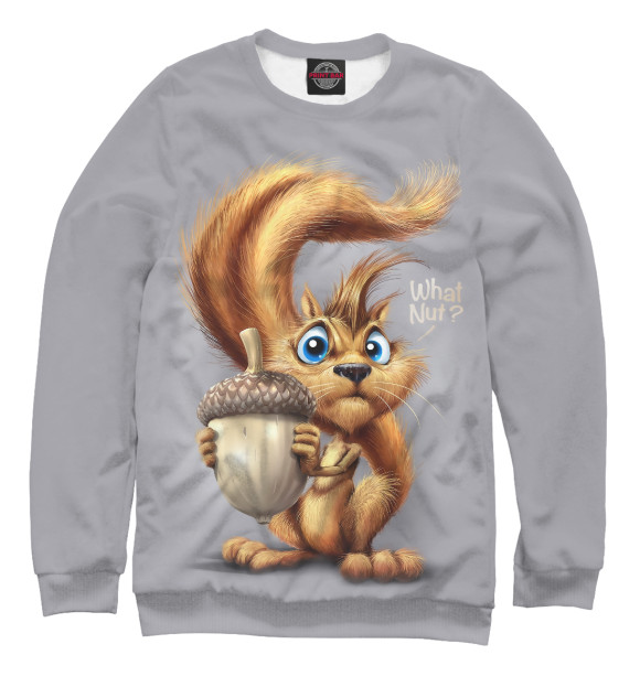 Свитшот для девочек с изображением Furry Squirrel цвета Белый