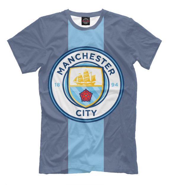 Мужская футболка с изображением Манчестер Сити цвета Серый