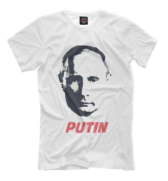 Футболка для мальчиков с изображением Путин цвета Молочно-белый