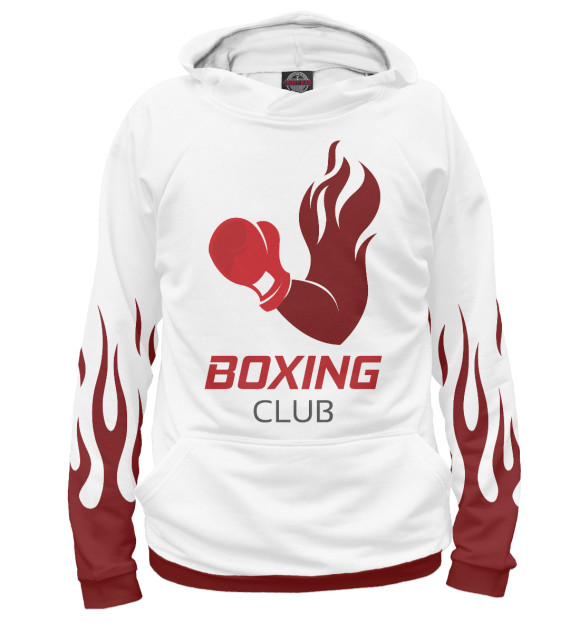 Мужское худи с изображением Boxing Club цвета Белый