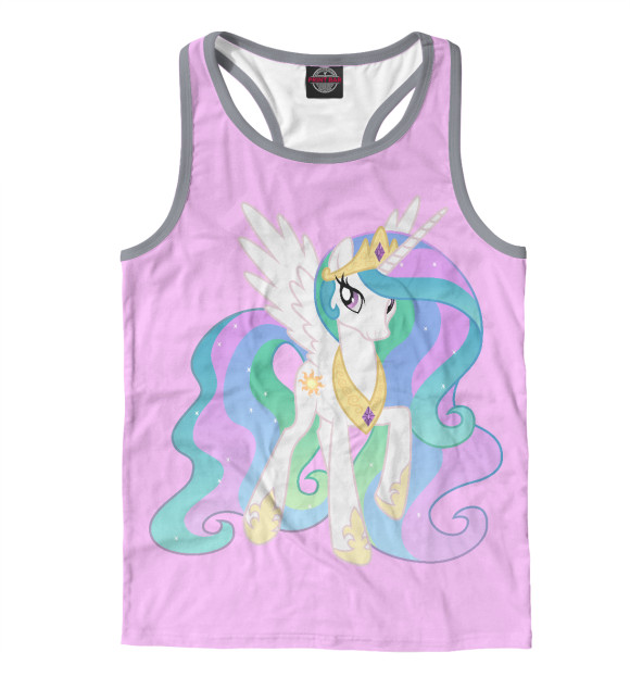 Мужская майка-борцовка с изображением Принцесса Селестия цвета Белый