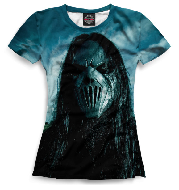 Женская футболка с изображением Slipknot цвета Белый