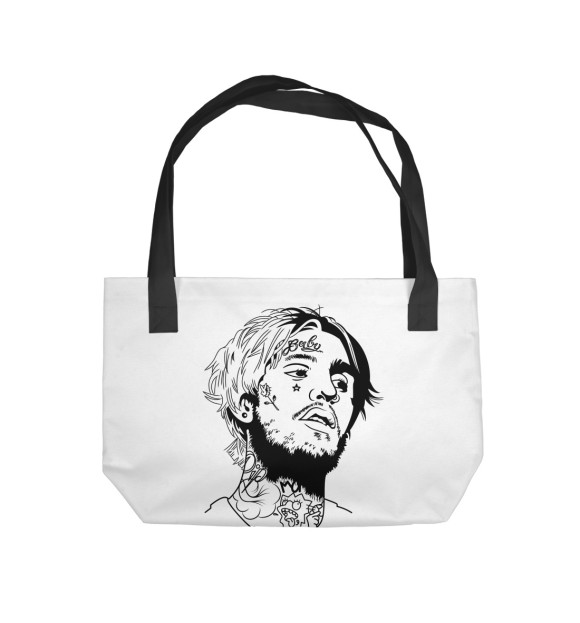 Пляжная сумка с изображением Lil Peep цвета 