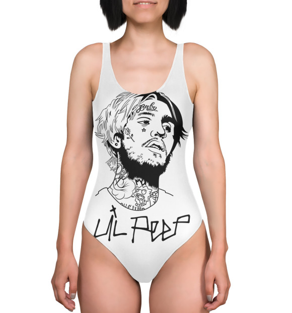 Купальник-боди с притом Lil Peep цвета  Купальник-боди с изображением Lil Peep цвета