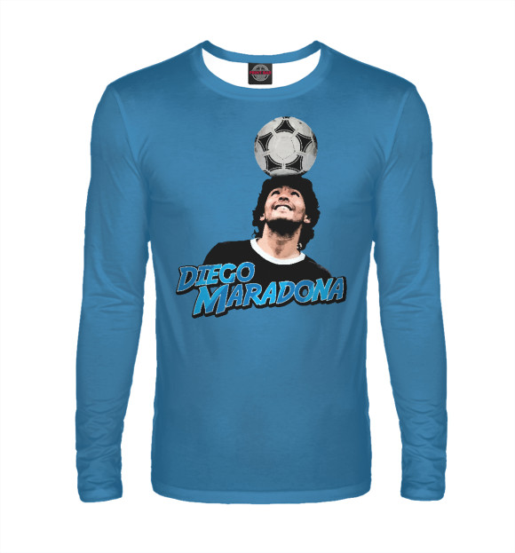 Мужской лонгслив с изображением Diego Maradona цвета Белый