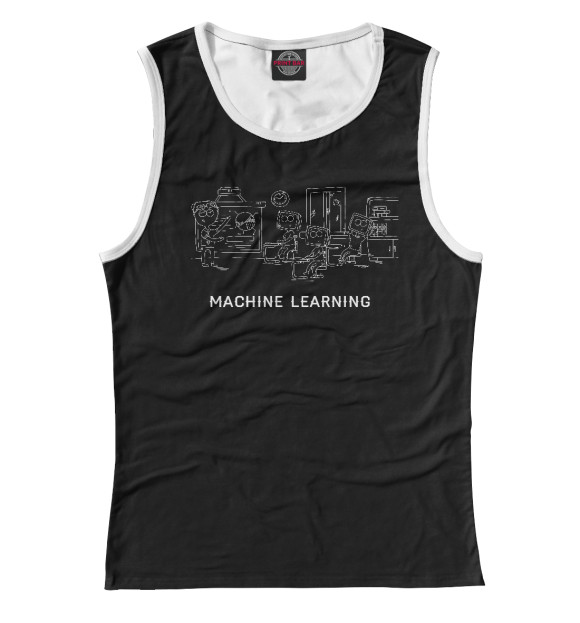 Майка для девочки с изображением Machine learning цвета Белый