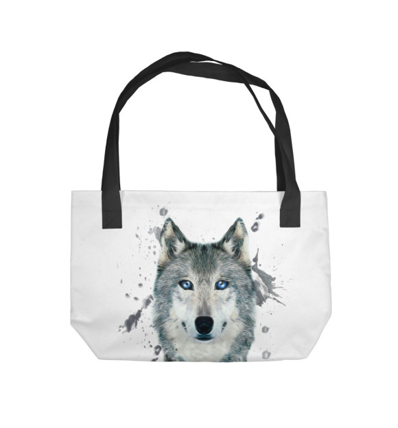 Пляжная сумка с притом Волк цвета  Пляжная сумка с изображением Волк цвета