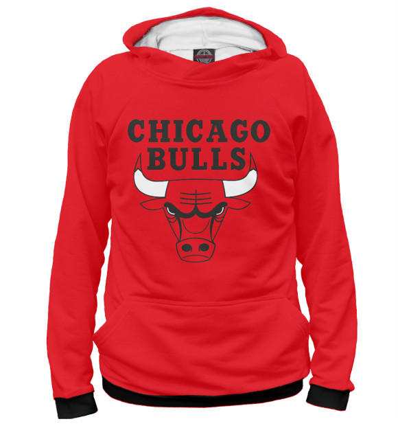 Женское худи с изображением Chicago Bulls цвета Белый