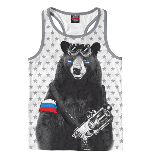 

Майки борцовки Print Bar, Белый, Армейский медведь